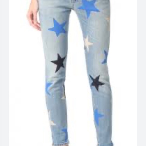Stella Mccartney Jeans Multi Color Star Print Women's Skinny High Rise
Size 27 - Picture 1 of 9